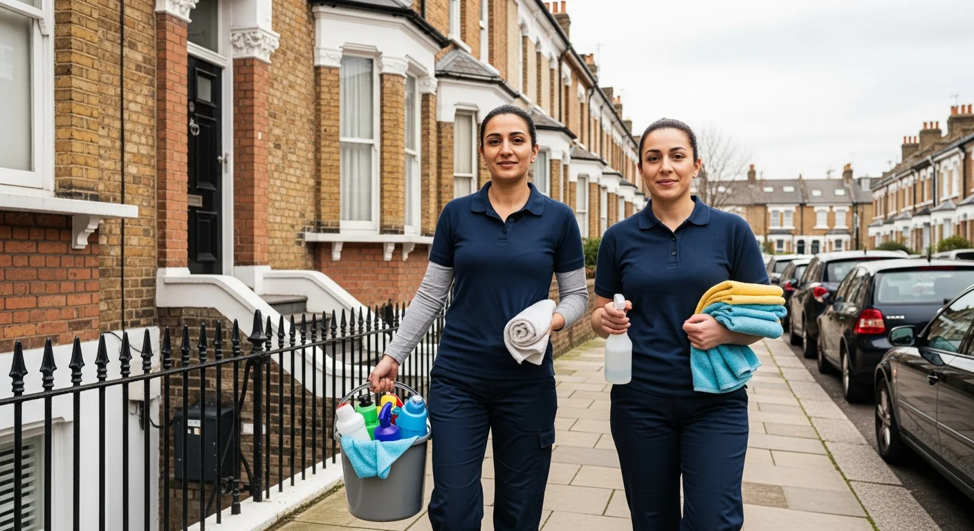 Professional cleaning team in a London home